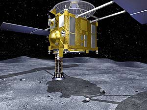Ilustración de la Hayabusa recogiendo muestras del asteroide. (Foto: Reuters)