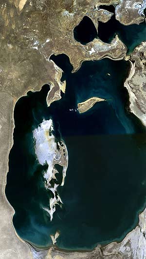 Imagen del lago tomada por un satélite de la NASA en 1989. (Foto: NASA)