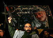 Un simpatizante de Al Fatah celebra la victoria. (Foto: AP)