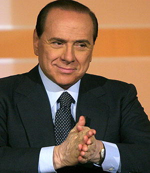 Silvio Berlusconi, en un programa de televisin de la RAI. (Foto: AP)