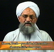 Ayman al-Zawahiri en el vdeo emitido por Al Yazira. (AFP)