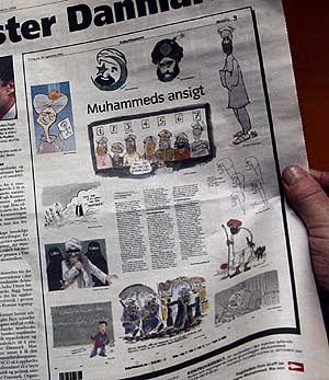 Página del semanario noruego Magazinet que reprodujo las viñetas. (Foto: AFP)