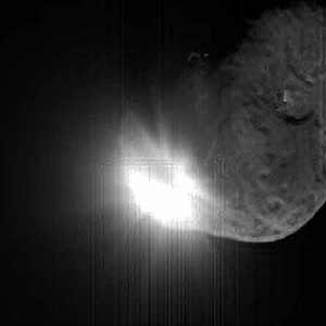 Momento del impacto de la 'Deep Impact' contra el Tempel 1. (Foto: NASA)