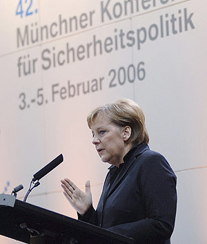 La canciller Merkel, durante su intervencin en la Conferencia de Seguridad. (Foto: REUTERS)