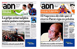 Dos de las portadas de los 'nmeros cero' realizados por las redacciones del diario.