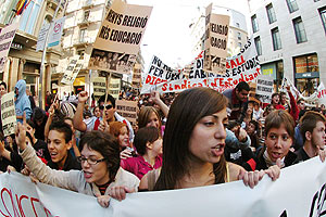 Manifestacin en favor de la escuela pblica. (Foto: EFE)