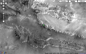 'Valle Marineris', visto por Google Mars.