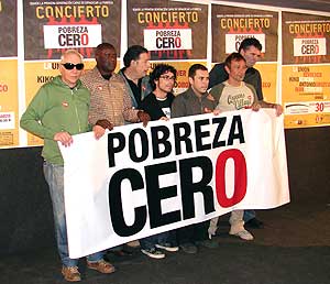 Los artistas durante la presentacin del concierto Pobreza Cero. (Foto: CONGDE)