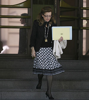 La fiscal del 11-M, Olga Snchez, a la salida ayer de la Audiencia Nacional. (Foto: CHEMA TEJEDA)