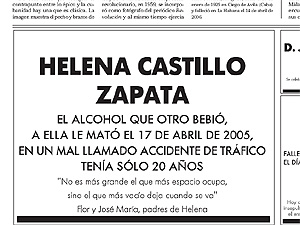 Esquela por Helena, publicada en EL MUNDO.