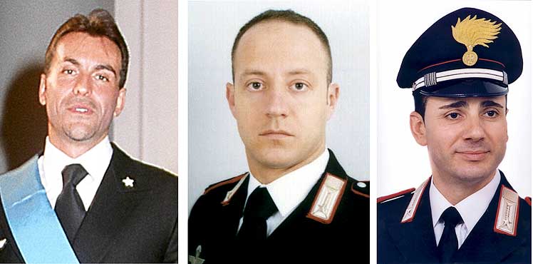 Nicola Ciardelli, Carlo De Trizio and Franco Lattanzio, muertos en Irak. (Foto: AFP)