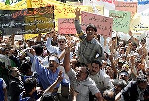 En la manifestacin del Primero de Mayo iran se han escuchado proclamas en favor del programa nuclear. (Foto: AFP)