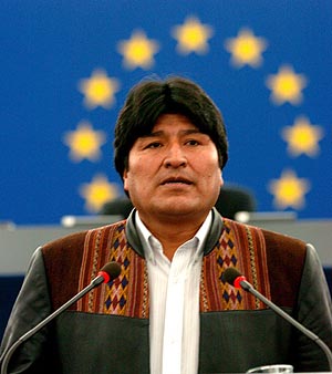 Evo Morales en el Parlamento Europeo. (Foto: EFE)