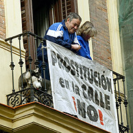 Vecinos de la calle Montera protestan contra la prostitucin (Foto: Kike Para)