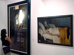 'Retrato de Salvador Robert' (izda.) y 'La Morfina'. (Foto: EFE)