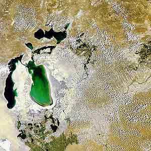 Imagen del Mar de Aral tomada el pasado 14 de julio. (Foto: ESA)
