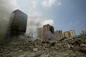 Una barrio libanés tras un bombardéo israelí. (Foto: AFP)