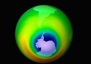 Imagen del agujero de la capa de ozono sobre la Antártida. (Foto: EL MUNDO)