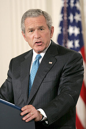 El presidente de EEUU, George W. Bush, durante el discurso. (Foto: EFE)
