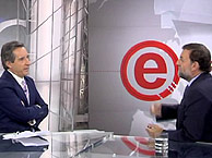 Gabilondo y Rajoy, en Cuatro. (Foto: CNN+)