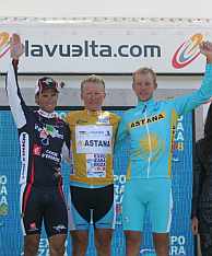 Valverde, Vinokourov y Kashechkin, en el podio. (AFP)