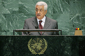 El presidente de la ANP, Abu Mazen, en la Asamblea General de Naciones Unidas. (Foto: AFP)