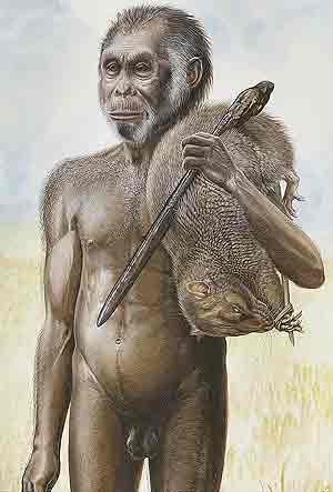 Recreacin de un 'Homo floresiensis'. (Ilustracin: Nature)