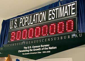El 'Reloj de Poblacin' de la Oficina del Censo de EEUU. (Foto: AFP)