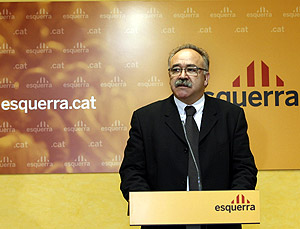 Carod Rovira, durante su rueda de prensa en Barcelona. (Foto: EFE)