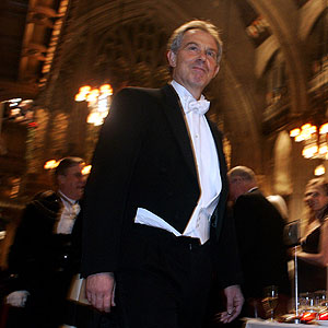 Blair, antes de su discurso en la residencia del alcalde de Londres. (Foto: AP)