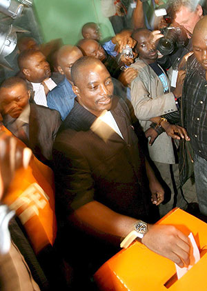 Kabila vota en la segunda vuelta de las elecciones. (Foto: EFE)