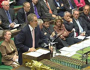 Discurso de Tony Blair ante el Parlamento britnico. (Foto: REUTERS)