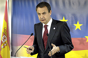 Rodrguez Zapatero, durante la rueda de prensa en Bruselas. (Foto: EFE)