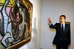 Zapatero ha visitado una exposicin sobre El Greco en el Museo Guggenheim. (Foto: EFE)
