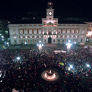 La Puerta del Sol en Nochevieja, antes de las campanadas (Foto: A. Heredia)