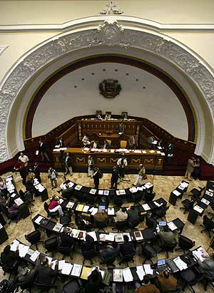 La Asamblea Nacional venezolana, durante una sesin este martes. (Foto: REUTERS)