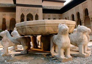 La fuente de los leones, sin el retirado. (Foto: REUTERS)
