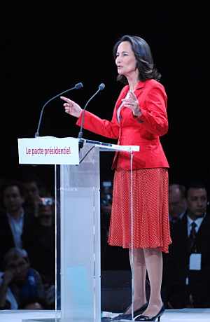 La candidata socialista, durante el mtin. (Foto: AFP)