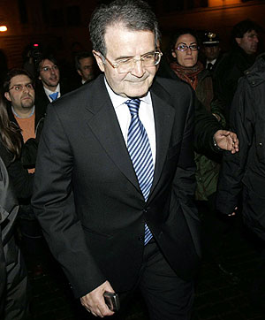 Prodi, tras su reunin con Napolitano en el palacio del Quirinal. (Foto: REUTERS)