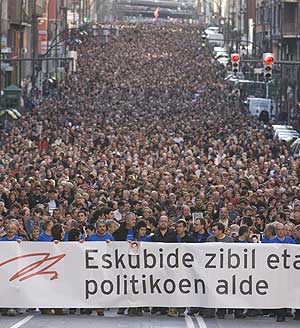 Vista de la manifestación en Bilbao. (Foto: Justy García Koch)