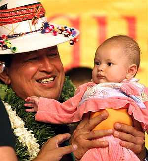 Chvez, en un acto celebrado en Bolivia. (Foto: AFP)
