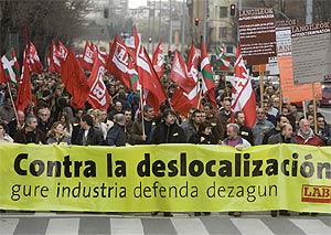 Imagen de la cabecera de la marcha del sindicato LAB. (Foto: Mitxi)