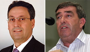 El alcalde de Sanse, Jose Luis Fernndez Merino (izq.) y el secretario de organizacin del PSOE, Saturnino Urea. (Foto: elmundo.es)
