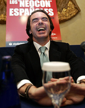 Aznar la semana pasada en la presentacin del libro 'Qu piensan los neocon espaoles' (Foto: REUTERS)