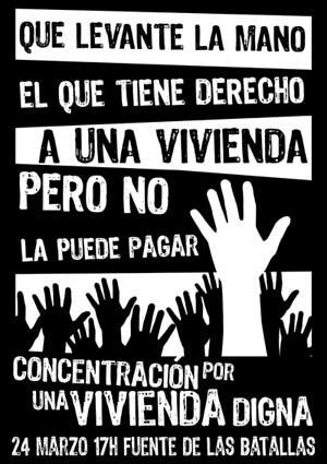 Cartel de la manifestacin convocada en Granada (Foto: 'V de Vivienda')