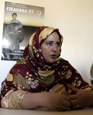Mariam Hmada, ministra de Cultura saharaui. (Foto: L. Faccio)