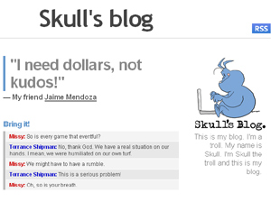 Skull's blog, un ejemplo de página hecha com Tumblr.