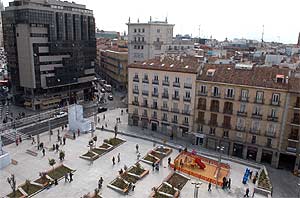 Imagen del estado en que ha quedado la Plaza de Santo Domingo. (Foto: munimadrid.es)