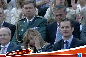 La Infanta Cristina recibe la noticia en el palco del Torneo God. (Foto: TVE)
