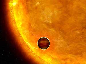 Ilustracin del planeta, a su paso por delante del Sol. (Foto. ESA)